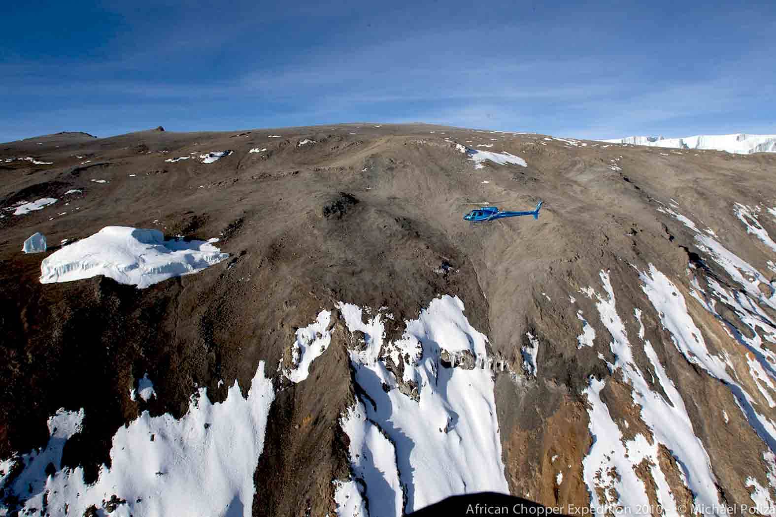 Helicopter on Mount Kilimanjaro